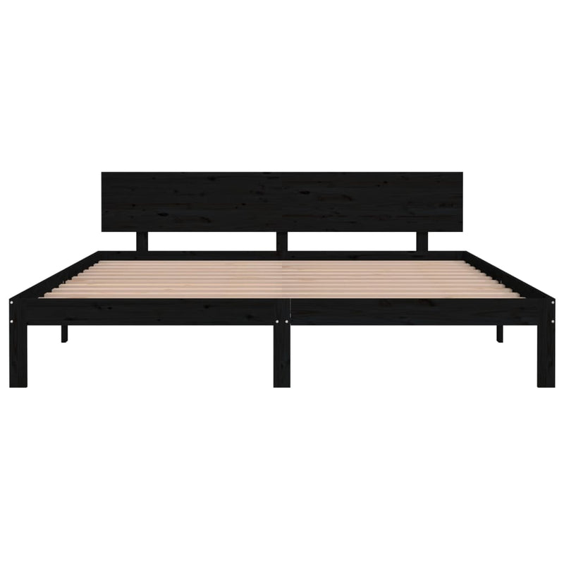 vidaXL Bed Frame without Mattress Black 183x203 cm King