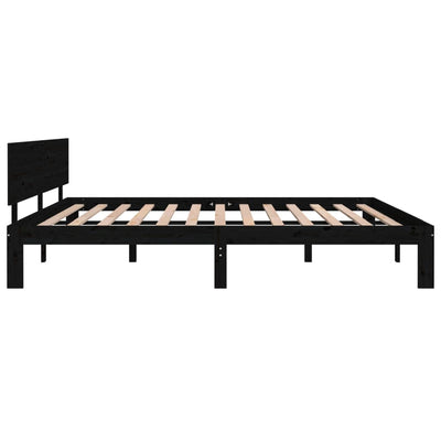 vidaXL Bed Frame without Mattress Black 183x203 cm King