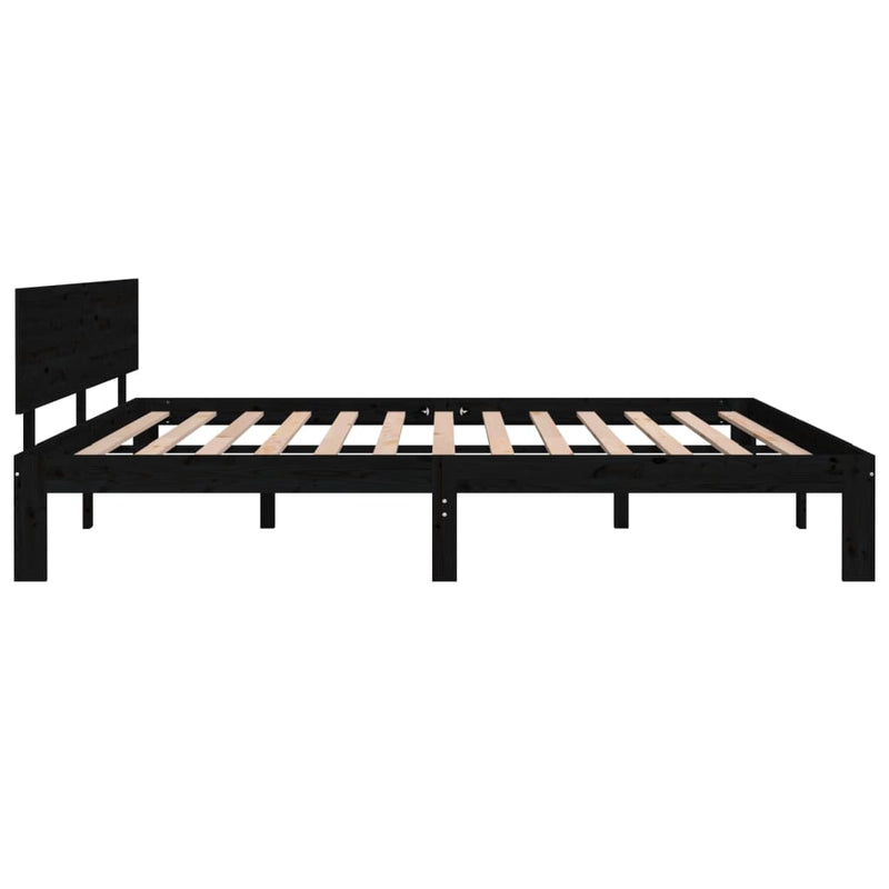 vidaXL Bed Frame without Mattress Black 183x203 cm King