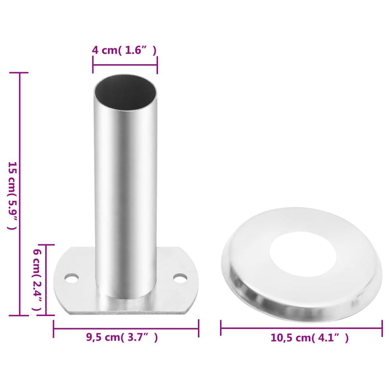 vidaXL Pool Ladder Handrail Brackets 2 pcs 304 Stainless Steel