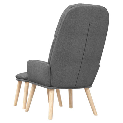 vidaXL Relaxing Chair with a Stool Light Grey Fabric