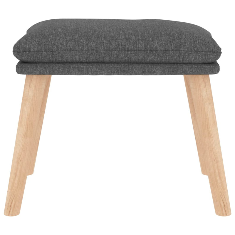 vidaXL Relaxing Chair with a Stool Light Grey Fabric