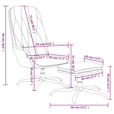 vidaXL Relaxing Chair with Footstool Light Grey Velvet