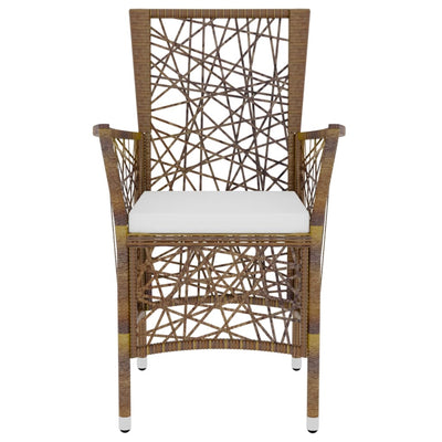 vidaXL 3 Piece Garden Dining Set Poly Rattan Grey