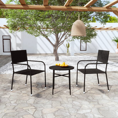 vidaXL 3 Piece Garden Dining Set Poly Rattan Brown