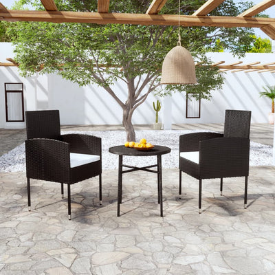 vidaXL 3 Piece Garden Dining Set Poly Rattan Anthracite