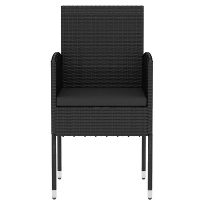 vidaXL 3 Piece Garden Dining Set Poly Rattan Anthracite