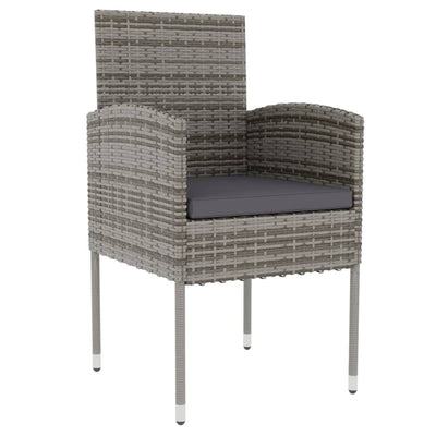 vidaXL 3 Piece Garden Dining Set Poly Rattan Anthracite