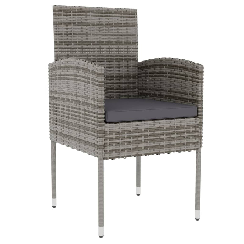 vidaXL 3 Piece Garden Dining Set Poly Rattan Anthracite