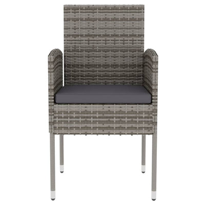 vidaXL 3 Piece Garden Dining Set Poly Rattan Anthracite