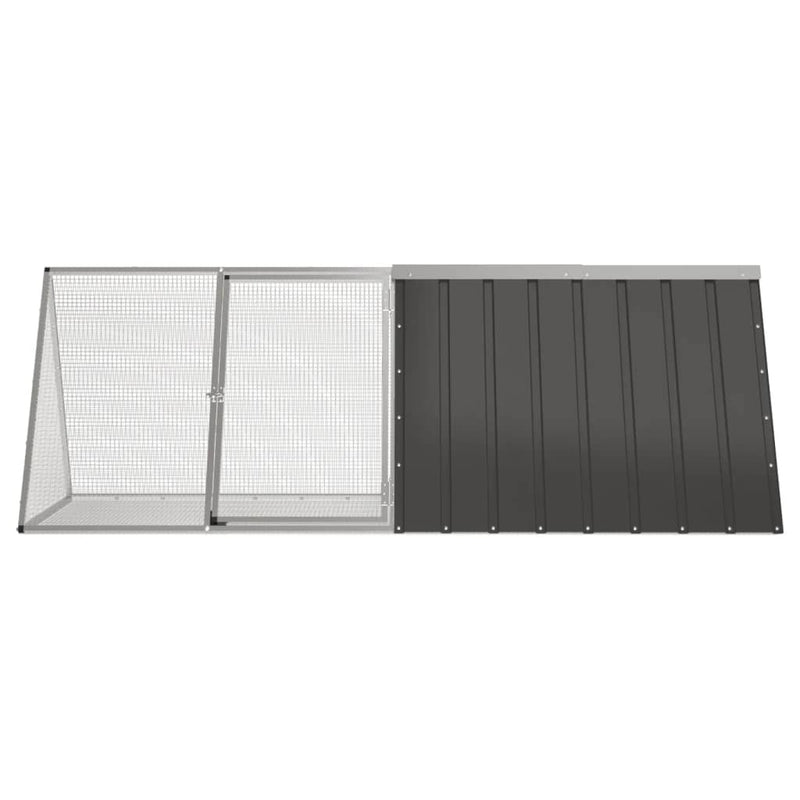 vidaXL Rabbit Cage Anthracite 201.5x80.5x71 cm Galvanised Steel