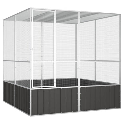 vidaXL Bird Cage Anthracite 111x107x211.5 cm Galvanised Steel