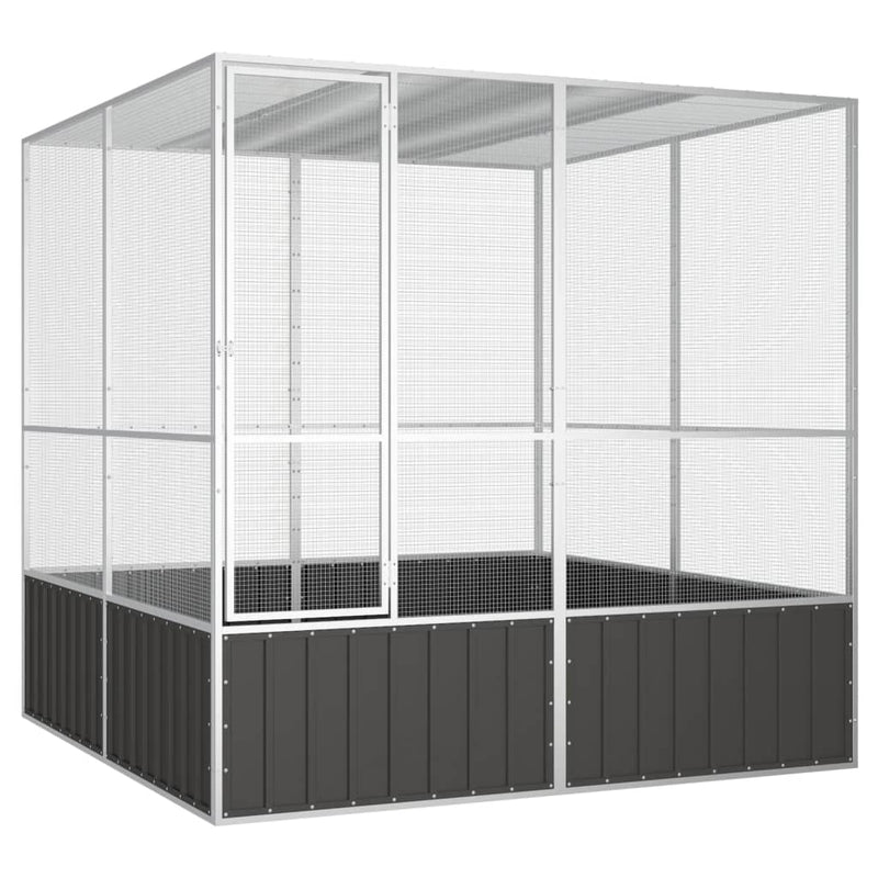 vidaXL Bird Cage Anthracite 111x107x211.5 cm Galvanised Steel
