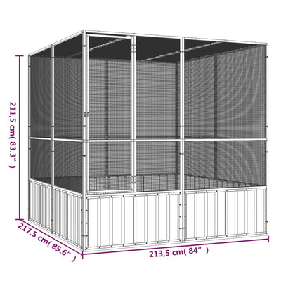 vidaXL Bird Cage Anthracite 111x107x211.5 cm Galvanised Steel