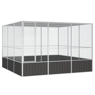 vidaXL Bird Cage Anthracite 111x107x211.5 cm Galvanised Steel