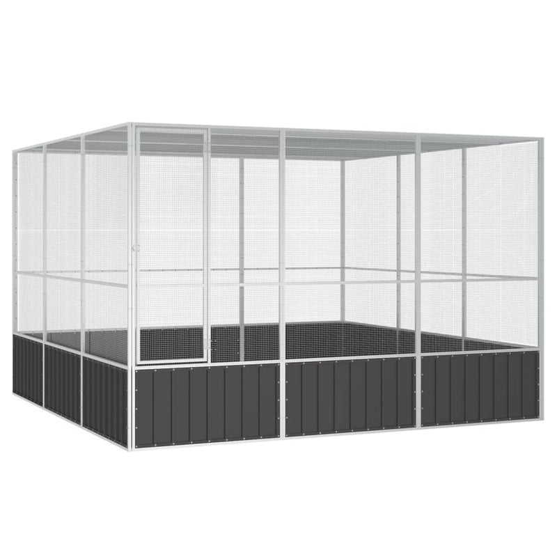 vidaXL Bird Cage Anthracite 111x107x211.5 cm Galvanised Steel
