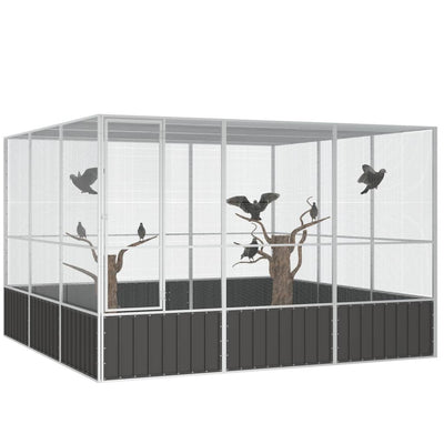 vidaXL Bird Cage Anthracite 111x107x211.5 cm Galvanised Steel