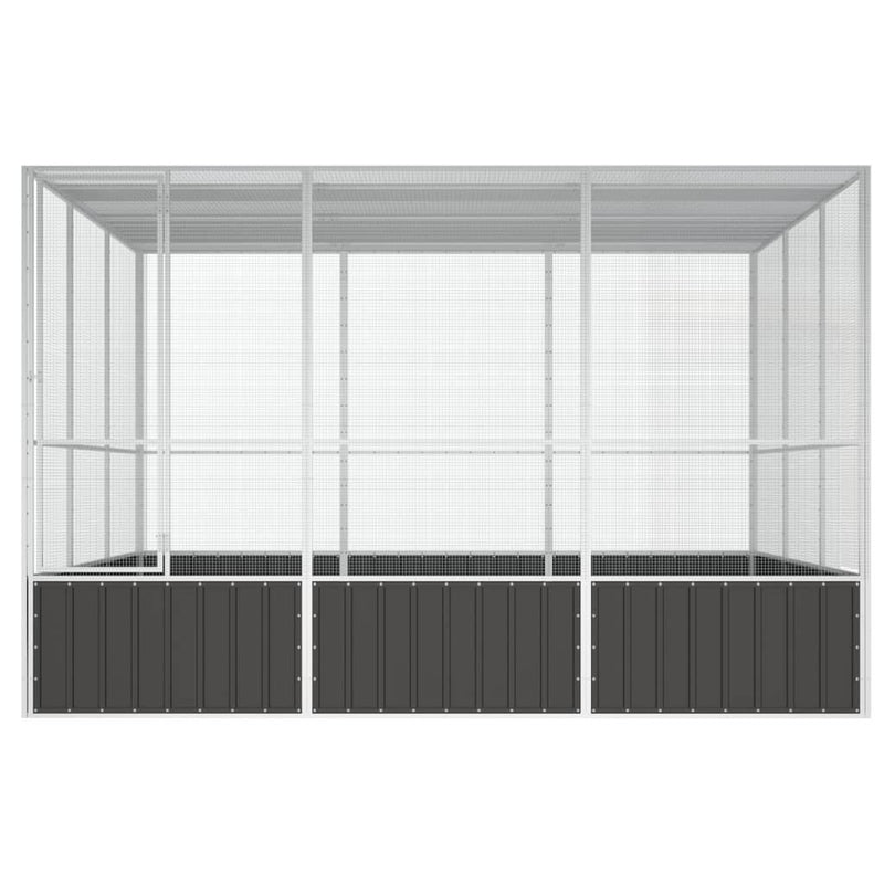 vidaXL Bird Cage Anthracite 111x107x211.5 cm Galvanised Steel