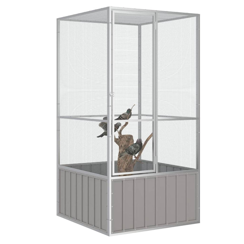 vidaXL Bird Cage Anthracite 111x107x211.5 cm Galvanised Steel