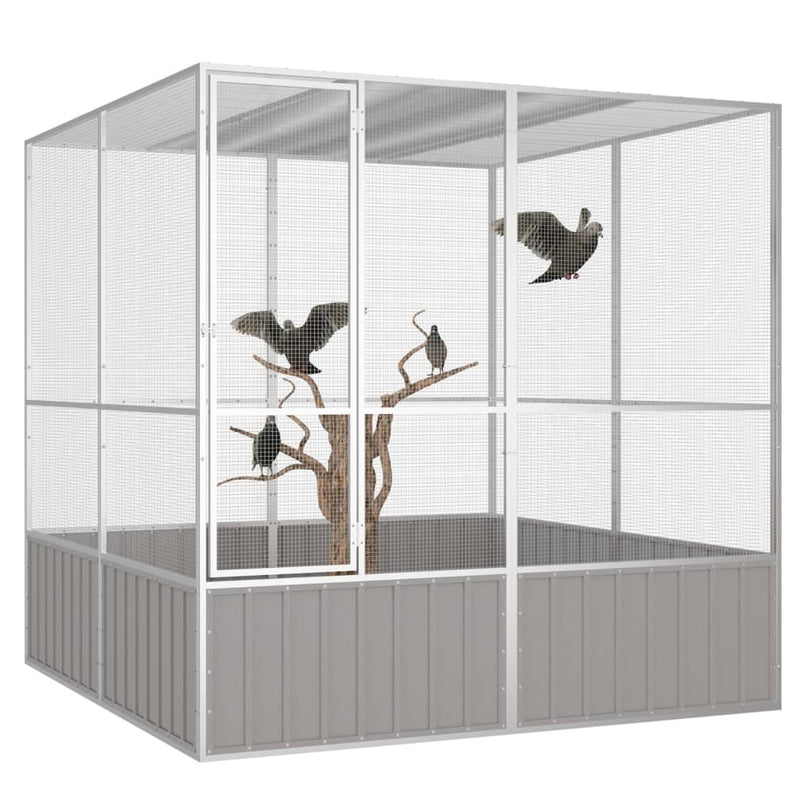 vidaXL Bird Cage Anthracite 111x107x211.5 cm Galvanised Steel