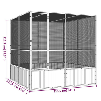 vidaXL Bird Cage Anthracite 111x107x211.5 cm Galvanised Steel