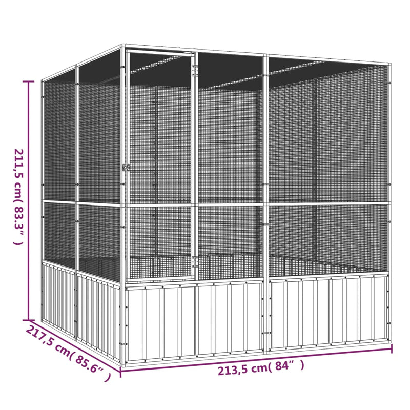 vidaXL Bird Cage Anthracite 111x107x211.5 cm Galvanised Steel