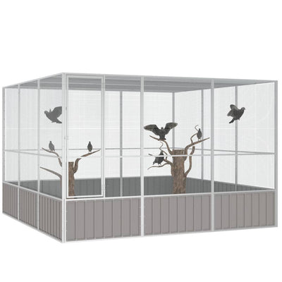 vidaXL Bird Cage Anthracite 111x107x211.5 cm Galvanised Steel