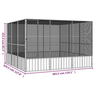 vidaXL Bird Cage Anthracite 111x107x211.5 cm Galvanised Steel