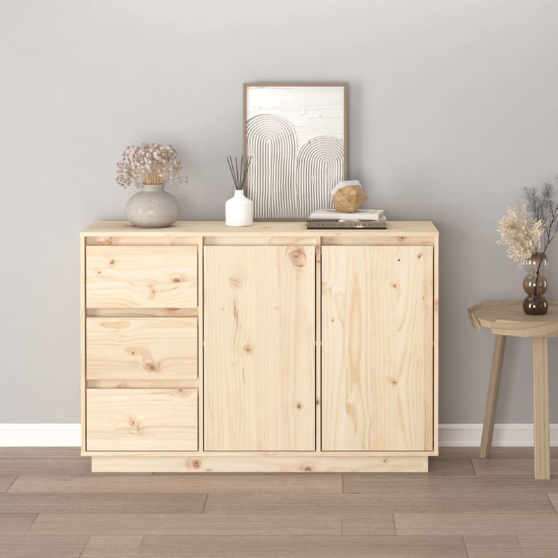 vidaXL Sideboard White 111x34x75 cm Solid Wood Pine