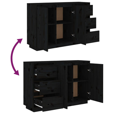 vidaXL Sideboard White 111x34x75 cm Solid Wood Pine