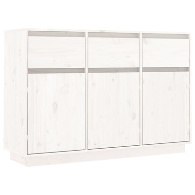 vidaXL Sideboard White 110x34x75 cm Solid Wood Pine