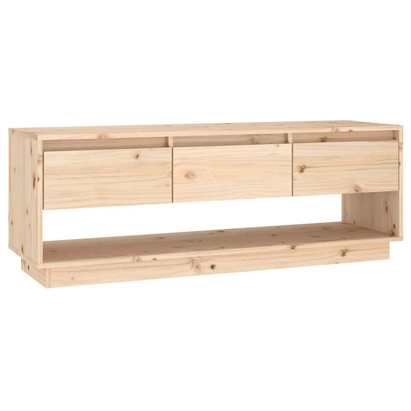 vidaXL TV Cabinet Black 110.5x34x40 cm Solid Wood Pine