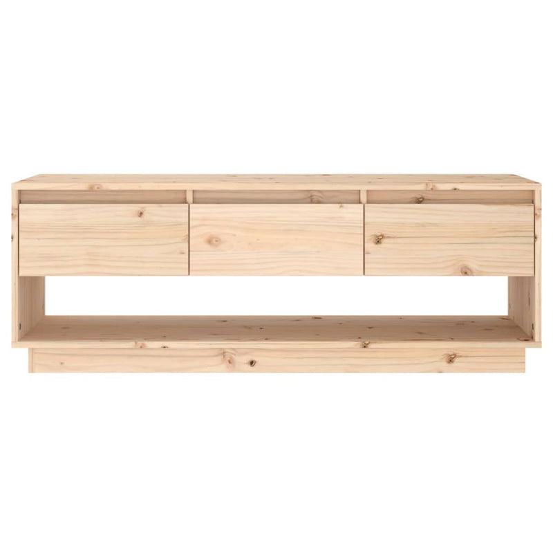 vidaXL TV Cabinet Black 110.5x34x40 cm Solid Wood Pine