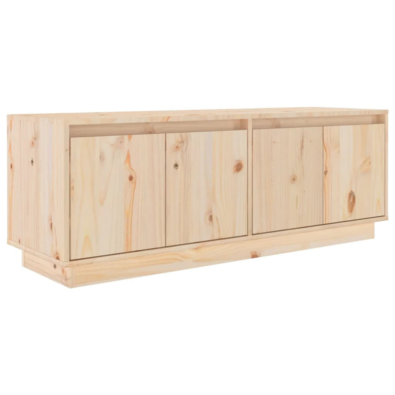 vidaXL TV Cabinet White 110x34x40 cm Solid Wood Pine