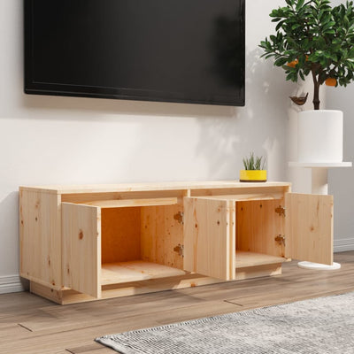 vidaXL TV Cabinet White 110x34x40 cm Solid Wood Pine