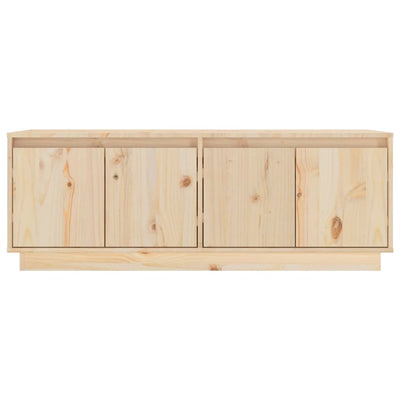 vidaXL TV Cabinet White 110x34x40 cm Solid Wood Pine