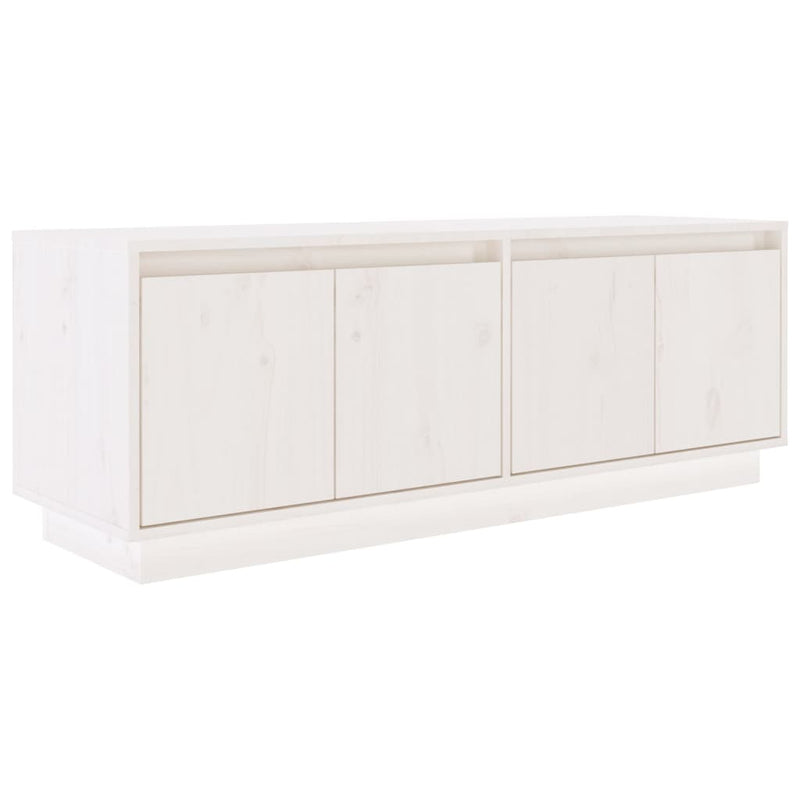 vidaXL TV Cabinet White 110x34x40 cm Solid Wood Pine
