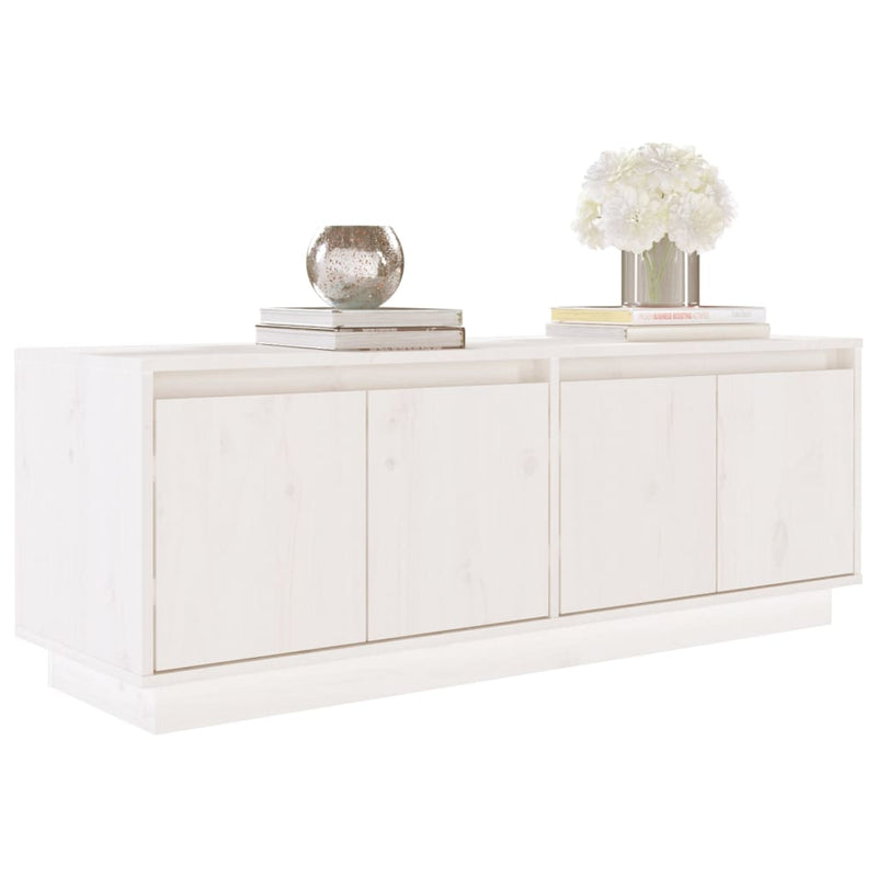 vidaXL TV Cabinet White 110x34x40 cm Solid Wood Pine