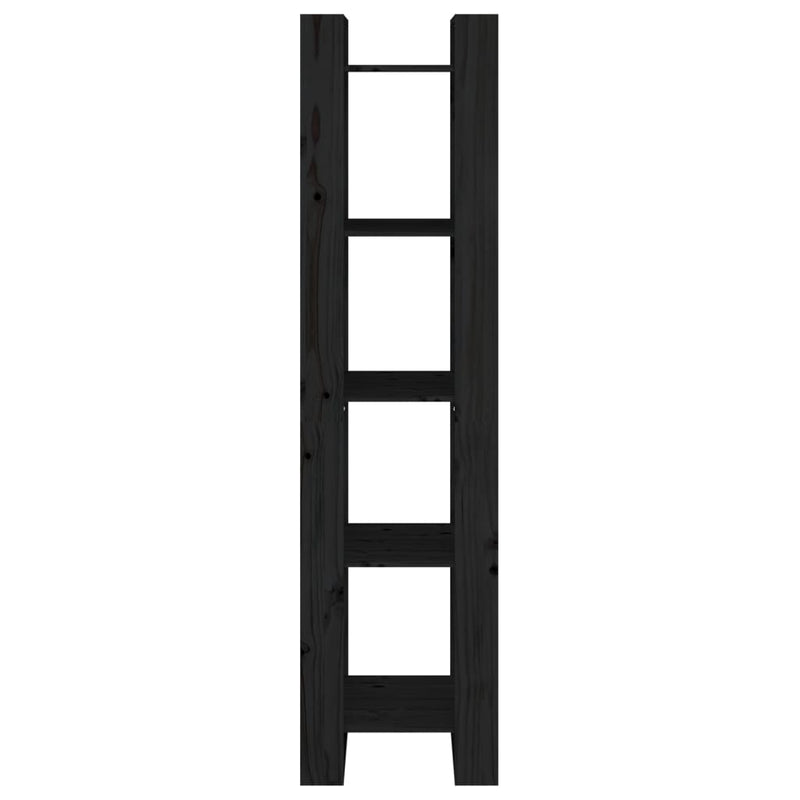 vidaXL Book Cabinet/Room Divider Black 41x35x160 cm Solid Wood Pine