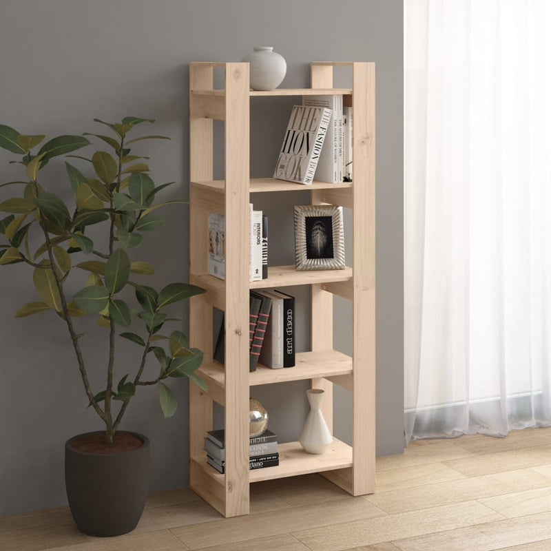 vidaXL Book Cabinet/Room Divider Black 60x35x160 cm Solid Wood