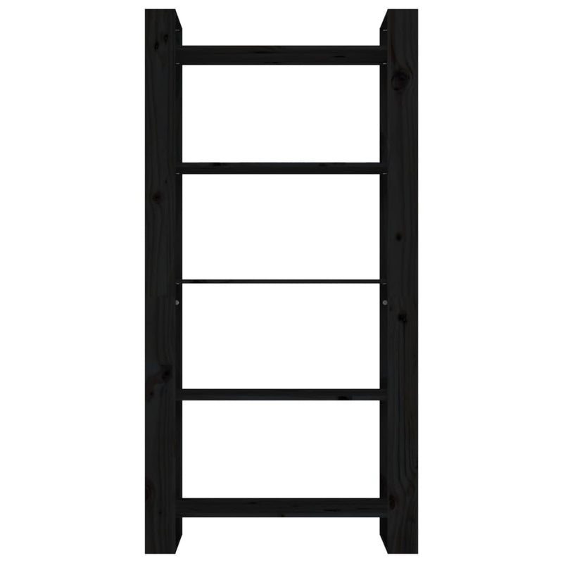 vidaXL Book Cabinet/Room Divider Black 80x35x160 cm Solid Wood