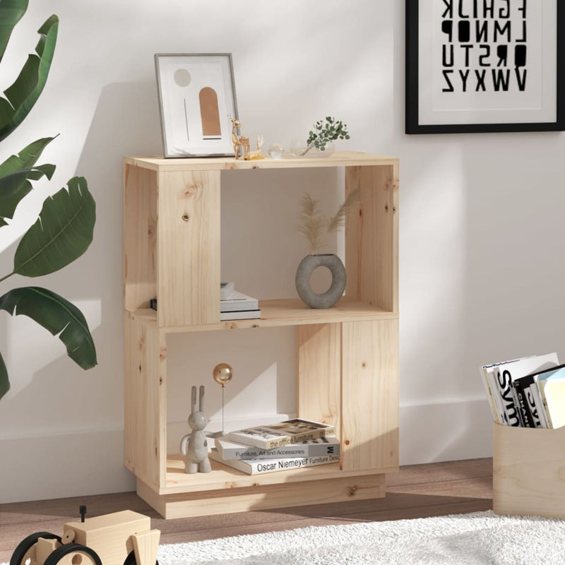 vidaXL Book Cabinet/Room Divider Black 51x25x70 cm Solid Wood Pine