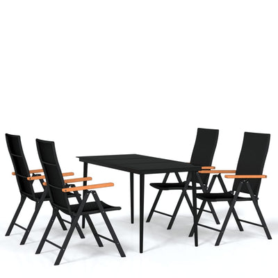 vidaXL 9 Piece Garden Dining Set Black