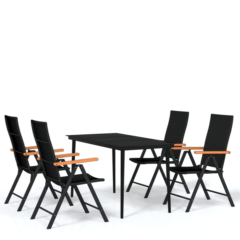 vidaXL 9 Piece Garden Dining Set Black