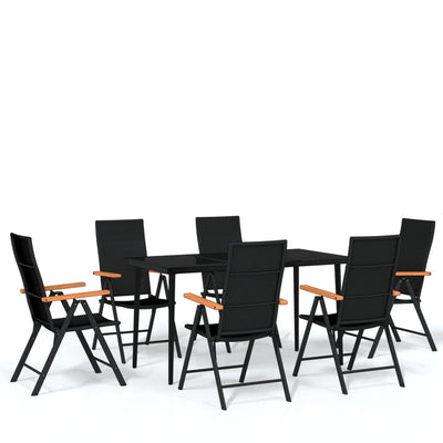 vidaXL 9 Piece Garden Dining Set Black