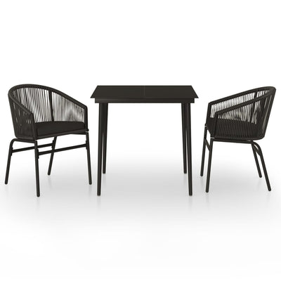 vidaXL 7 Piece Garden Dining Set Black