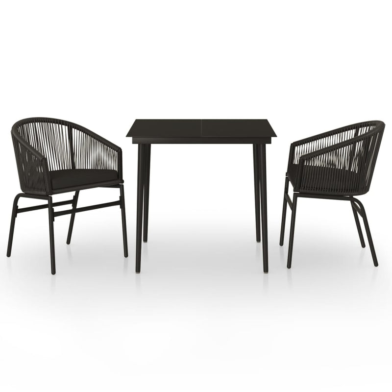 vidaXL 7 Piece Garden Dining Set Black