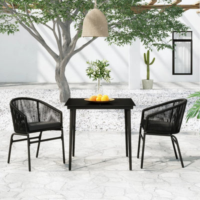 vidaXL 7 Piece Garden Dining Set Black