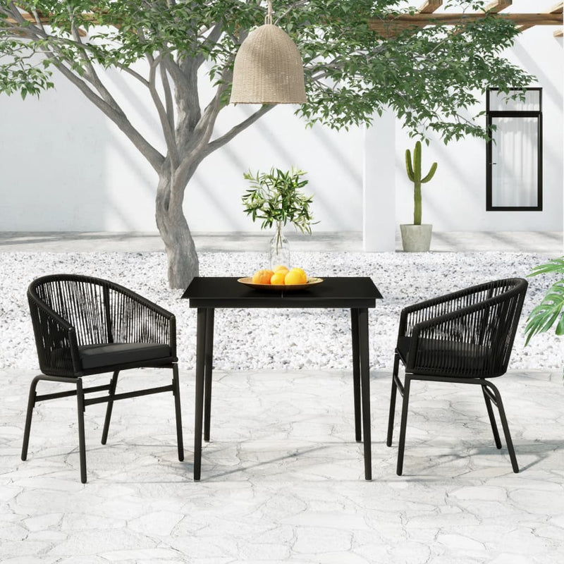 vidaXL 7 Piece Garden Dining Set Black