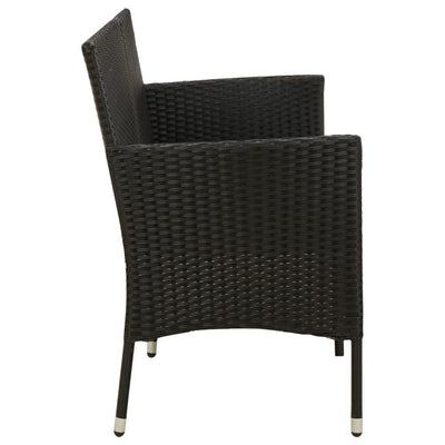 vidaXL 3-Seater Garden Sofa with Cushion Brown Poly Rattan